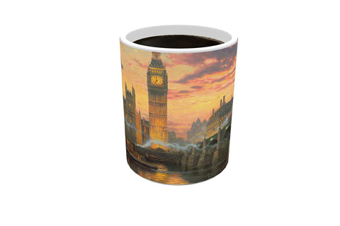 Morphing Mugs Thomas Kinkade - London - England United Kingdom - One 11 oz Color Changing Heat Sensitive Ceramic Mug – Image Revealed When HOT Liquid Is Added!