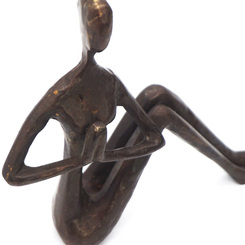 Danya B. ZD5792S Contemporary Metal Art Yoga Home Decor - Female in Yoga Tree Pose - Bronze Sculpture