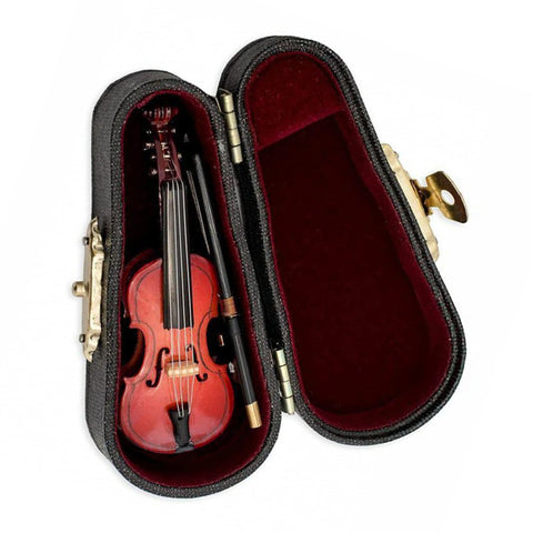 Broadway Gift Cello Miniature Replica Mahogany Tone 1.5 x 3 Resin Stone Tabletop Figurine