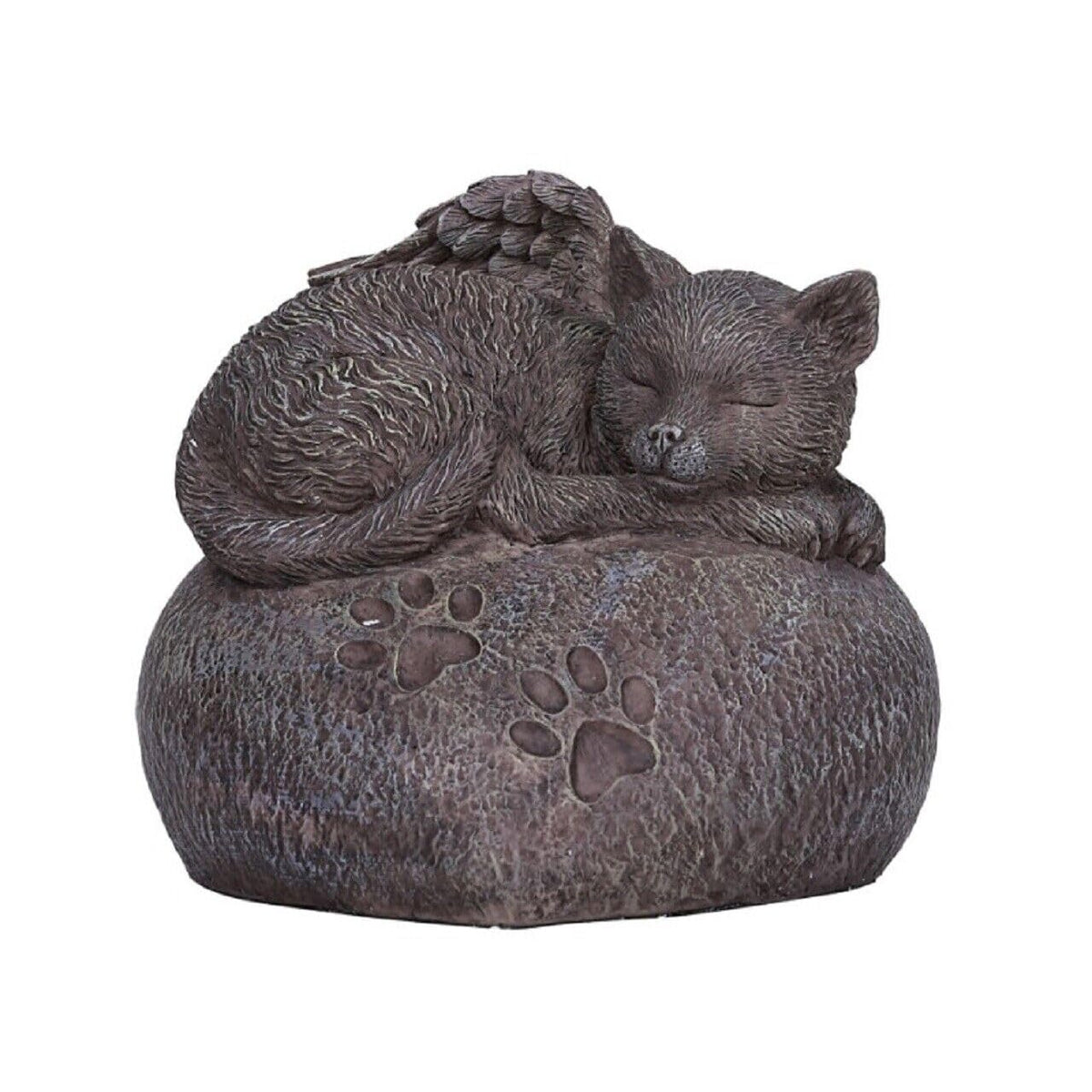 Pacific Giftware Pet Memorial My Love Sleeping Angle Cat Foot Print Rock Urn Bottom Load 30 Cubic