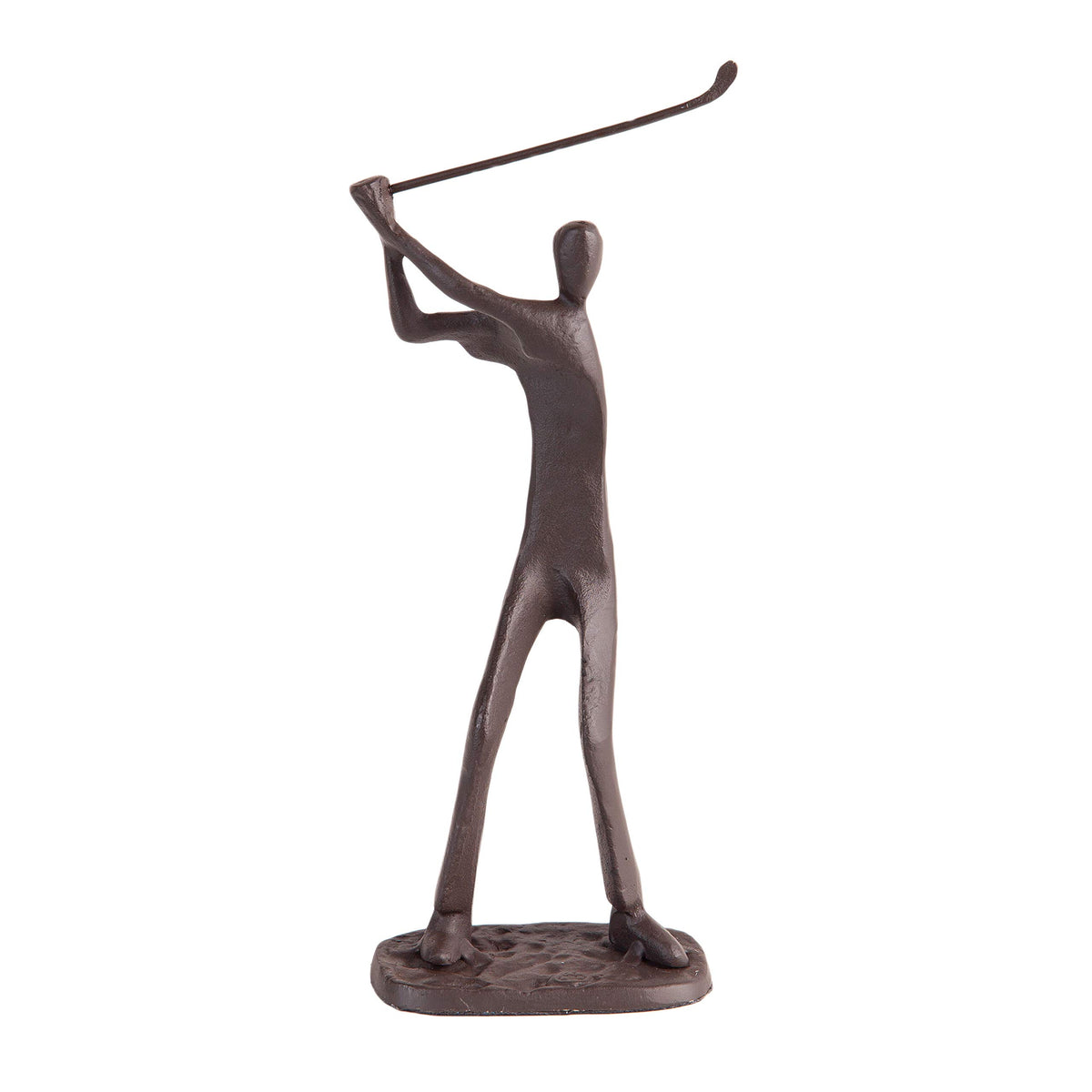 Danya B. Golfer Cast Iron Sculpture | Contemporary Metal Art | Golf Lover Gift Idea | Golf Figurine | Trophy for Golf Tournaments - Brown