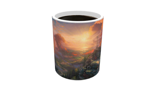 Morphing Mugs Thomas Kinkade - The Cross - One 11 oz Color Changing Heat Sensitive Ceramic Mug – Image Revealed When HOT Liquid Is Added!