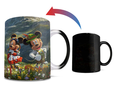 Morphing Mugs Disney - Mickey and Minnie Mouse - Swiss Alps - Thomas Kinkade - One 11 oz Color Changing Heat Sensitive Ceramic Mug – Image Revealed When HOT Liquid Is Added!