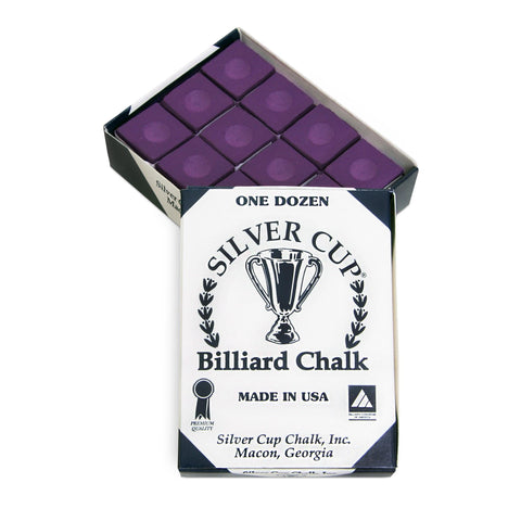 SILVER CUP Billiard CHALK - ONE DOZEN (Navy)