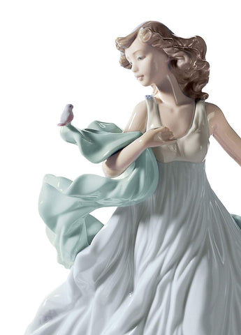 LLADRÓ Summer Serenade Woman Figurine. Porcelain Lady Figure.