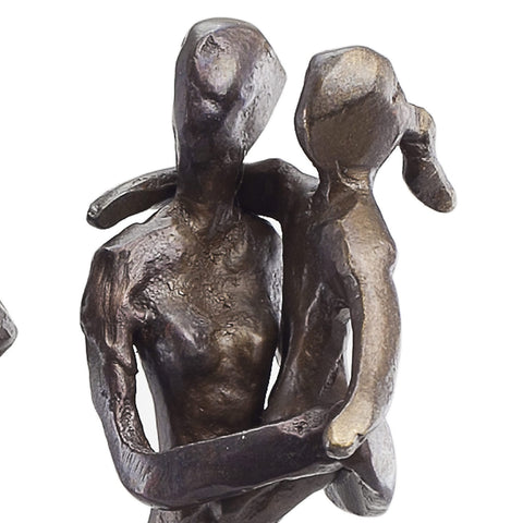 Danya B. Parents Carrying Children Bronze Sculpture, Contemporary Metal Shelf Décor for Home or Office, Celebrating Families, Family of Four, Gift for Couple with Two Children