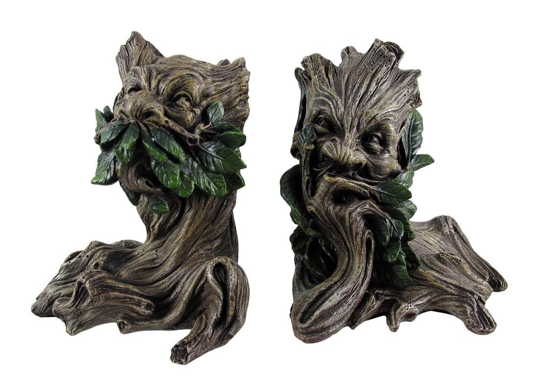 Beautiful Green Man Greenman Decorative Bookends Tree Man