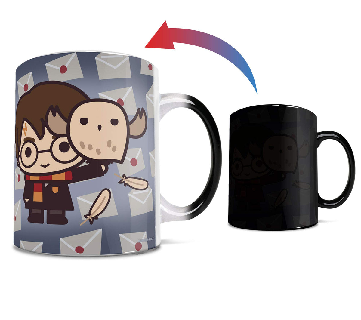 Morphing Mugs Harry Potter (Hedwig the Owl Chibi) Heat Reveal Ceramic Coffee Mug - 11 Ounces