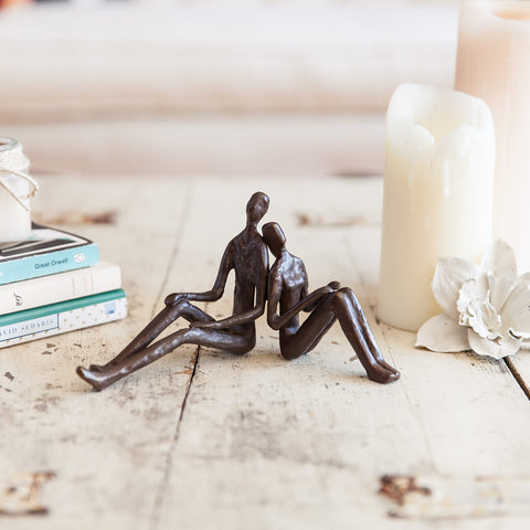 Danya B. Romantic Couple Cast Bronze Sculpture Contemporary Home Decor for Any Room or Office, Unique Gift for Birthday, Wedding, Anniversary, Valentine's Day