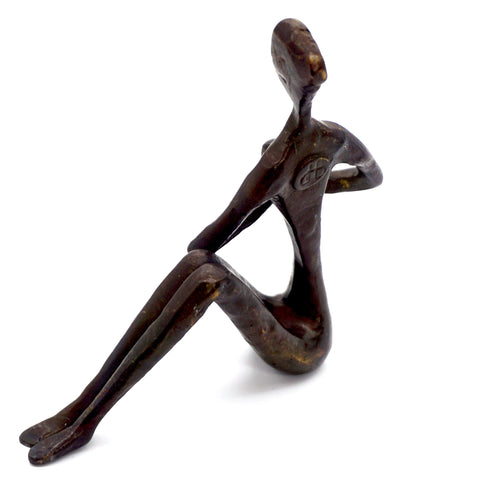 Danya B. ZD5792S Contemporary Metal Art Yoga Home Decor - Female in Yoga Tree Pose - Bronze Sculpture