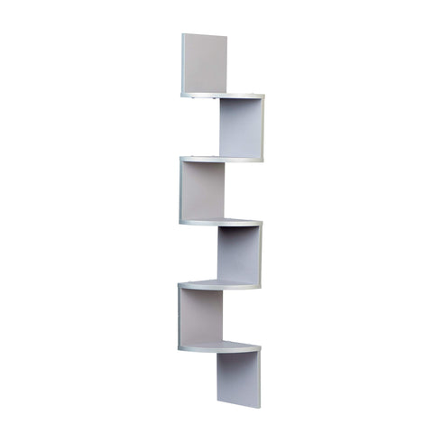 Danya B XF11035BH Large Decorative 5-Tier Corner Floating Wall Mount Display Shelving Unit - Beech Veneer