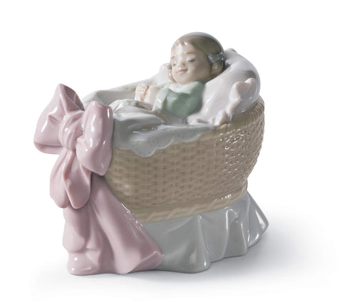 LLADRÓ A New Treasure Girl Figurine. Porcelain Baby Figure.