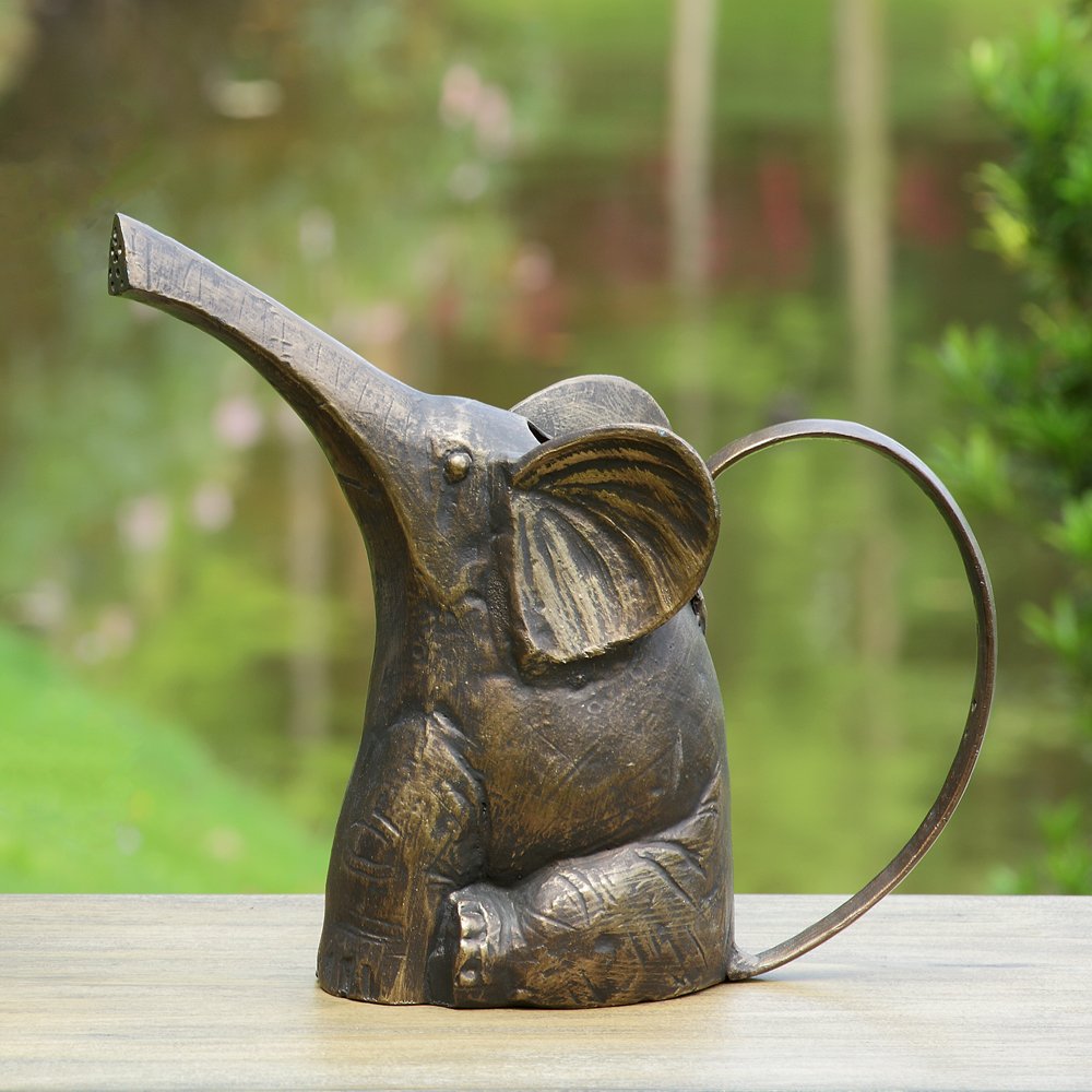 SPI Home Cast Aluminum Bronze Finish Elephant Watering Can