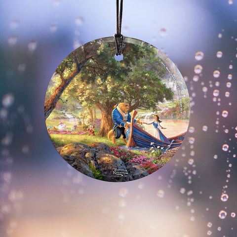 Trend Setters Disney – Beauty and The Beast II – Belle – Beast – 3.5” Starfire Prints Hanging Glass Print Accessory – Ideal for Gifting and Collecting