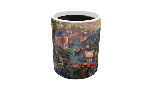 Morphing Mugs Disney - Lady and the Tramp - Sunset - Thomas Kinkade - One 11 oz Color Changing Heat Sensitive Ceramic Mug – Image Revealed When HOT Liquid Is Added!