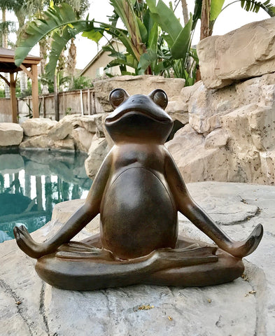 Pacific Giftware The Inner Peace of A Frog Yoga Toad in Meditation Figurine Collectible Sculpture Garden Decor 11 inch Tall