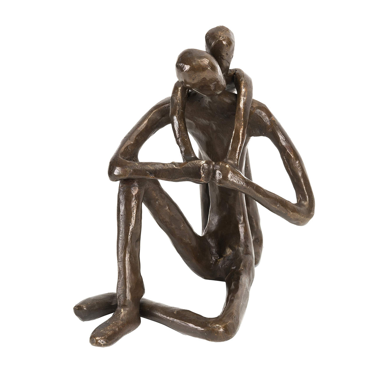 Danya B. Metal Art Shelf Décor - Bronze Sculpture - Child Embracing Father