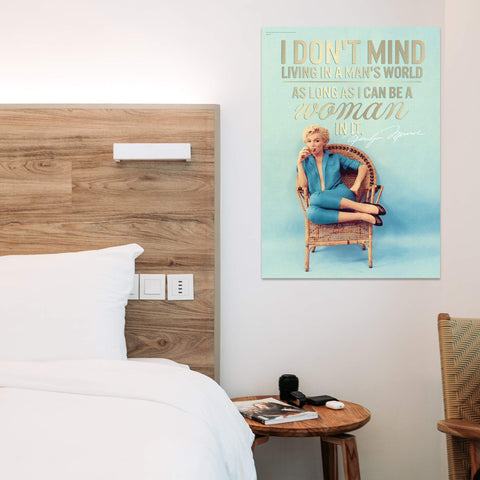 MIGHTYPRINT Marilyn Monroe – Man’s World Quote - Feminist - Durable 17” x 24" Wall Art – NOT Made of Paper – Officially Licensed Collectible