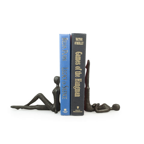 Danya B. ZI11217 Contemporary 2 Piece Ladies Stretching Cast Iron Metal Art Bookend Set
