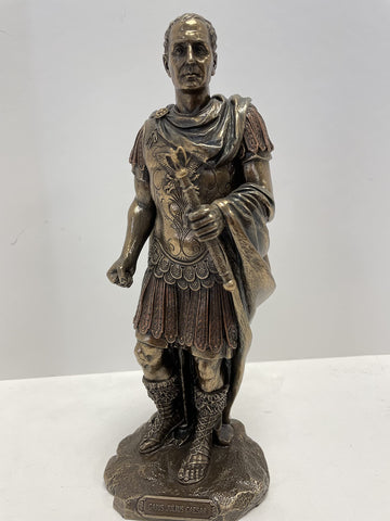 Gaius Julius Caesar in Roman Military Uniform Statue Bronze Finish