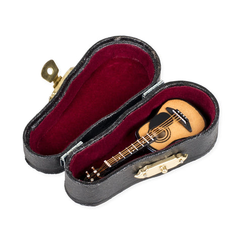 Broadway Gift Co. Classic Guitar Miniature Replica Wood Tone 1.5 x 3 Resin Stone Tabletop Figurine