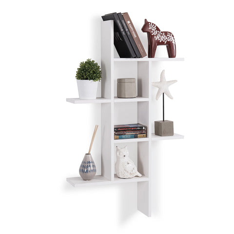 Danya B. Cantilever Cubby Decorative Modern Wall Mount Shelf – Horizontal or Vertical (Black)