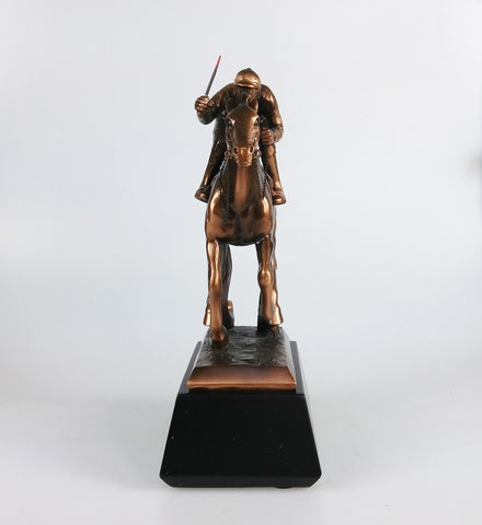 Marian Imports F54079 Jockey On Horse Bronze Plated Resin Sculpture - 10 x 4 x 10 in. by Marian Imports