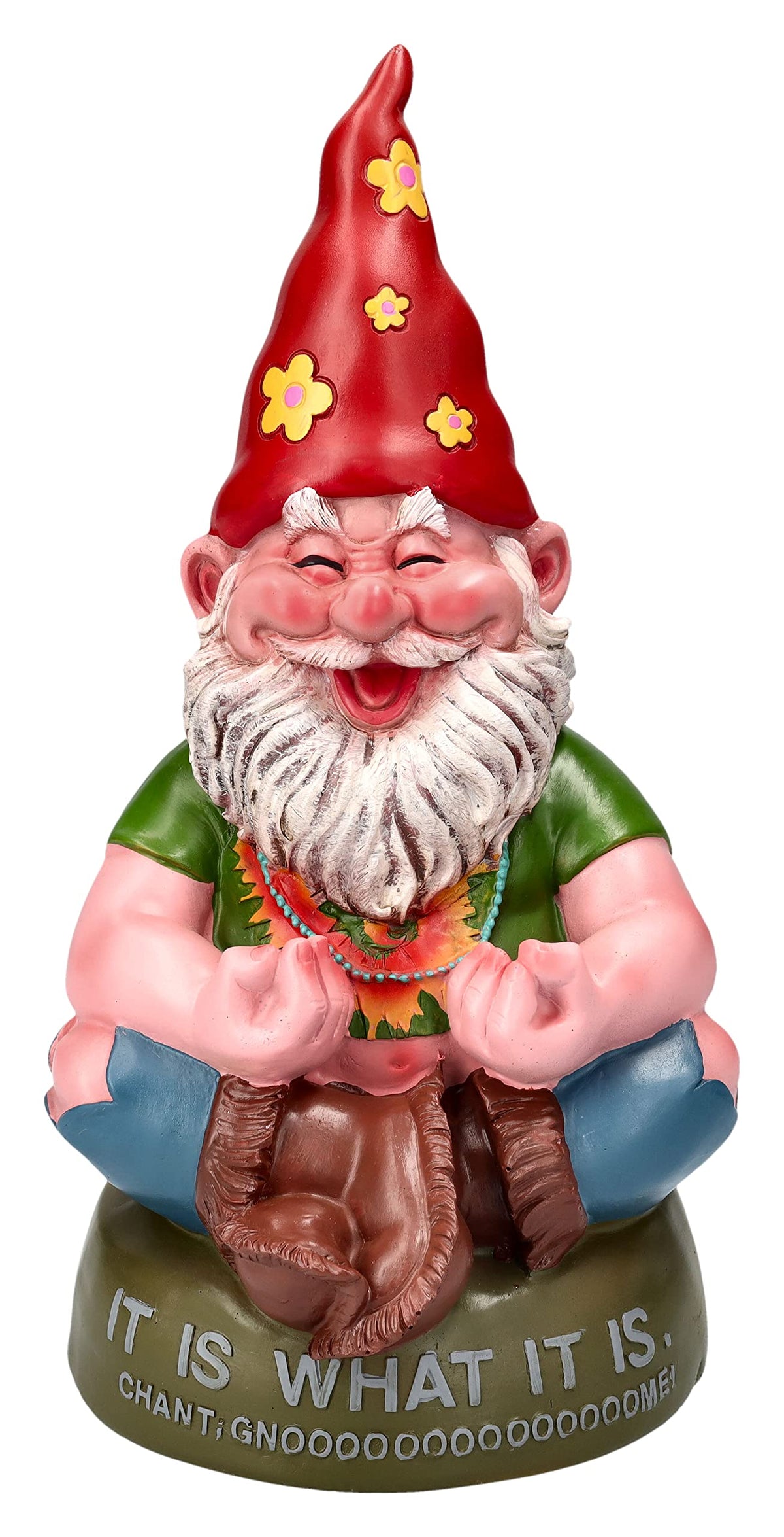 Pacific Giftware Hippie Gnome Meditating Chant Gnome Outdoor Statue 10.5 Inch Tall