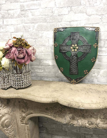 Pacific Giftware Celtic Cross Warriors Faith Shield Wall Sculpture Decor
