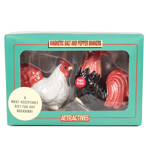 Pacific Trading Rooster and Hen Ceramic Salt and Pepper Shaker Set 3.5 Inch
