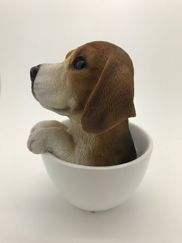 Pacific Giftware Adorable Teacup Pet Pals Puppy Collectible Figurine 5.75 Inches (Beagle)