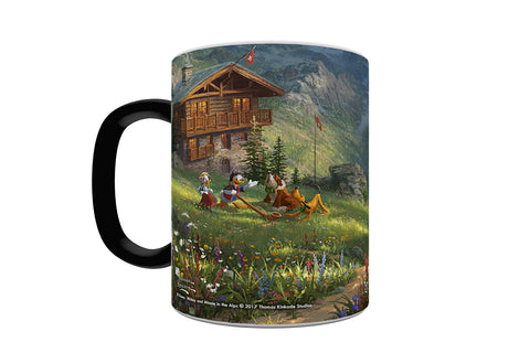 Morphing Mugs Disney - Mickey and Minnie Mouse - Swiss Alps - Thomas Kinkade - One 11 oz Color Changing Heat Sensitive Ceramic Mug – Image Revealed When HOT Liquid Is Added!