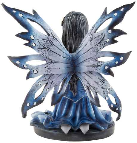 PTC 8.5 Inch Blue Winged Mystical Fairy Cradling Cat Statue Figurine