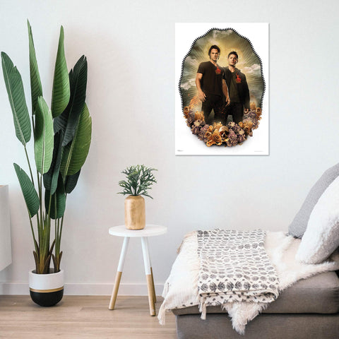MIGHTYPRINT Supernatural - Sam and Dean Winchester - Saints and Sinners – Durable 17” x 24" Wall Art – NOT Made of Paper – Officially Licensed Collectible
