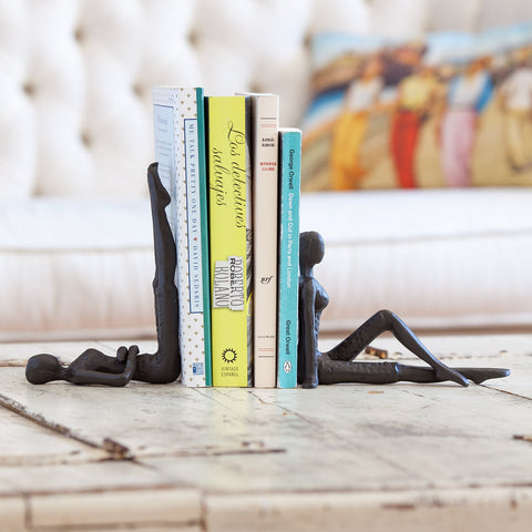 Danya B. ZI11217 Contemporary 2 Piece Ladies Stretching Cast Iron Metal Art Bookend Set