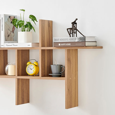 Danya B. Cantilever Cubby Decorative Modern Wall Mount Shelf – Horizontal or Vertical (Black)