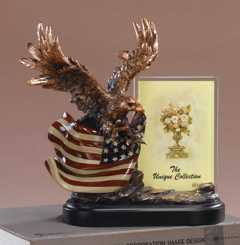 Eagle With Flag Picture Frame-Flag Picture Frame - 10 x 5.5 x 10 Inch